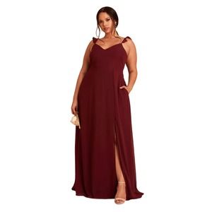 Birdy Grey Doris in cabernet bridesmaid formal chiffon maxi dress size 2XL